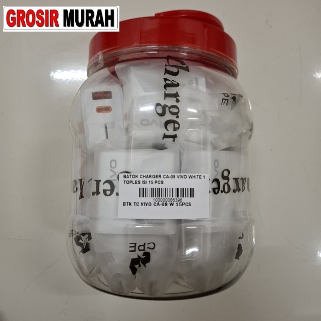 Charger CA-08 Warna Putih Vivo Kemasan Toples 15 pcs