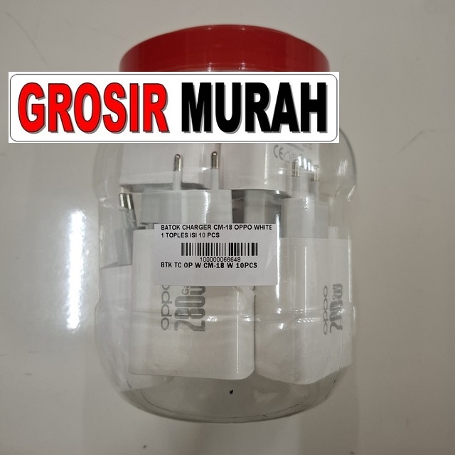 Charger CM-18 Oppo White – Paket grosir isi 10 dalam toples