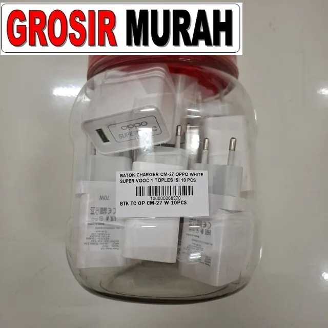 Batok Charger CM-27 Oppo White Super Vooc 1 Toples Isi 10 Pcs