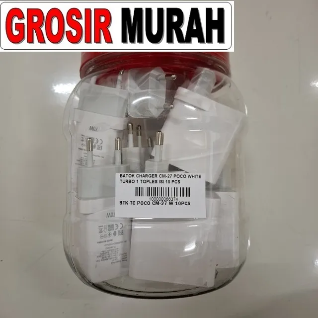 Batok Charger CM-27 Poco White Turbo 1 Toples Isi 10 Pcs