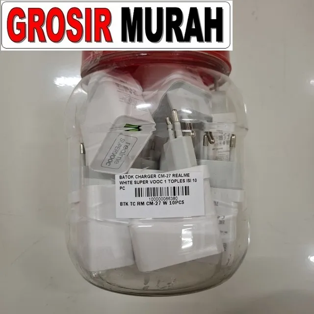 Batok Charger CM-27 Realme White Super Vooc 1 Toples Isi 10 Pcs