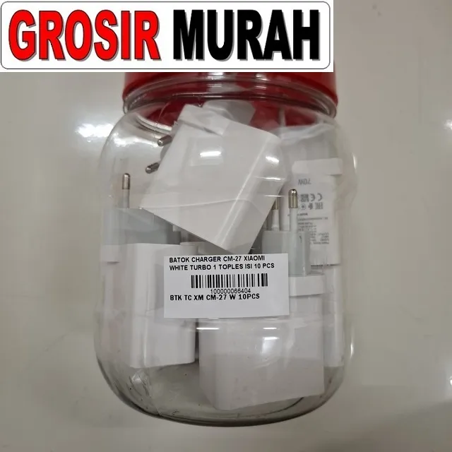 Batok Charger CM-27 Xiaomi White Turbo 1 Toples Isi 10 Pcs