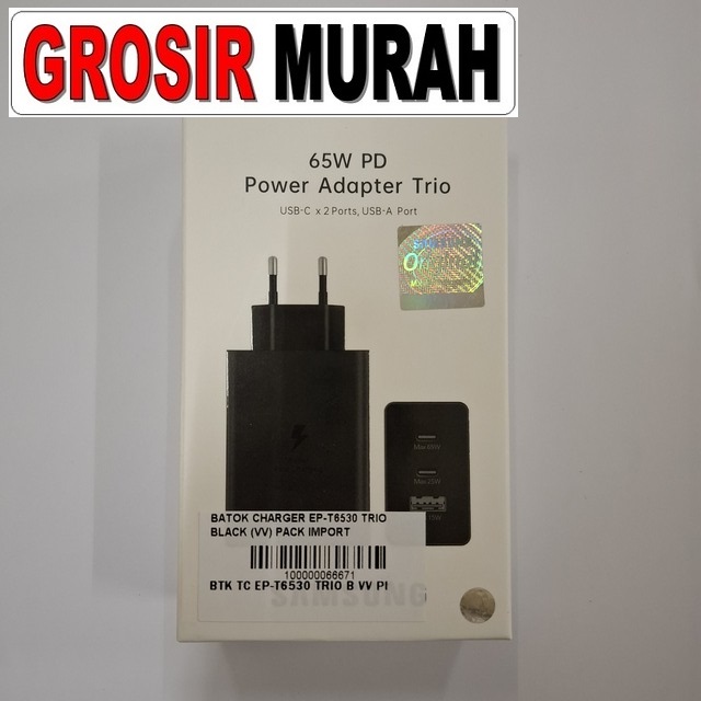 Batok Charger EP-T6530 Trio VV – Triple port USB-A & USB-C, fast charging
