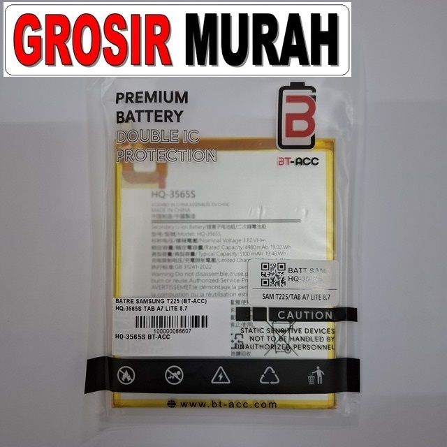 Batre Samsung T225 HQ-3565S BT-Acc = Baterai Tab A7 Lite 8.7 Inch