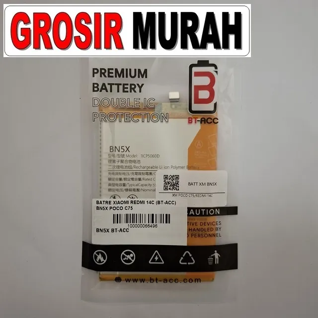 Baterai Xiaomi Redmi 14C Bt-Acc BN5X Kompatibel Poco C75 OEM