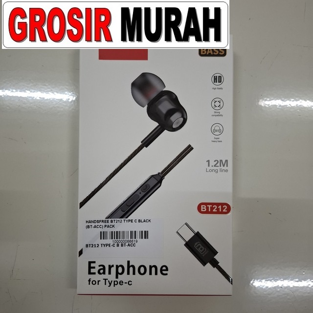 Handsfree BT212 Type C BT-Acc Suara Jernih dan Nyaman
