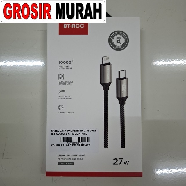 Kabel Data iPhone BT116 27W BT-Acc USB-C to Lightning