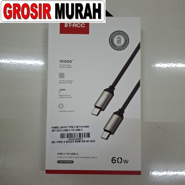 Kabel Data Type-C BT115 60W BT-Acc – USB-C to USB-C