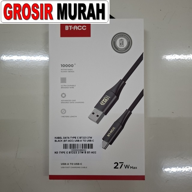 Kabel Data Type-C BT223 27W BT-Acc – USB-A to USB-C
