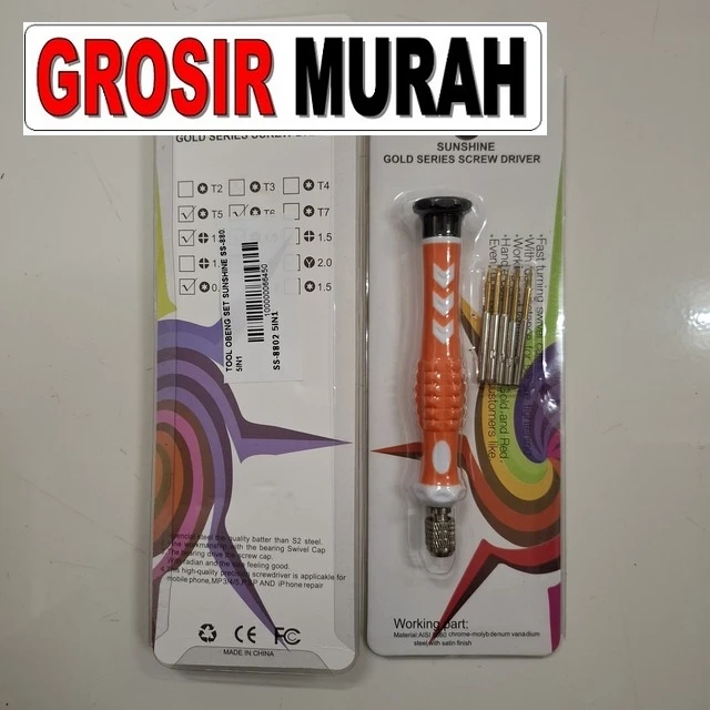 Obeng Set Sunshine SS-8802 5In1 untuk teknisi HP dan elektronik