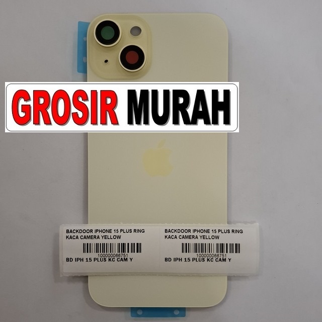Backdoor iPhone 15 Plus Ring kaca kamera Yellow
