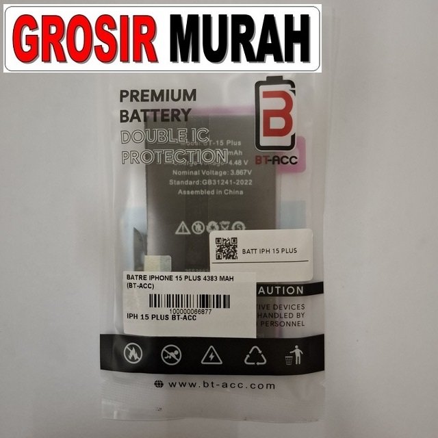 Baterai iPhone 15 Plus BT-ACC 4383mAh