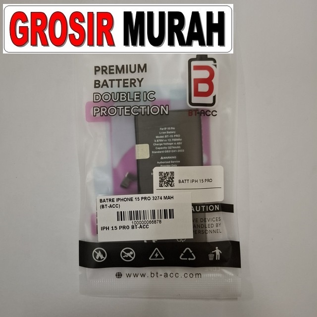 Baterai iPhone 15 Pro BT-ACC 3274mAh