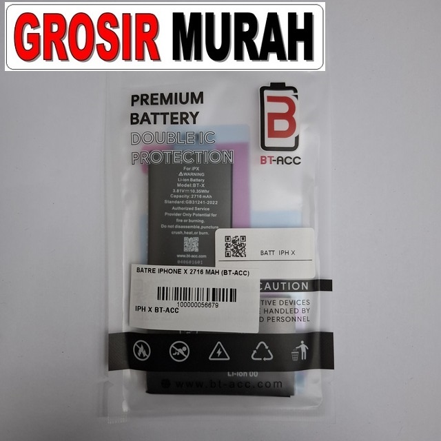 Baterai iPhone X BT-ACC 2716mAh