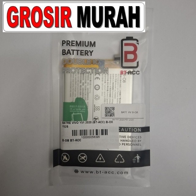 Batre Vivo Y51 2020 B-O8 Bt-Acc Kompatibel Y52S