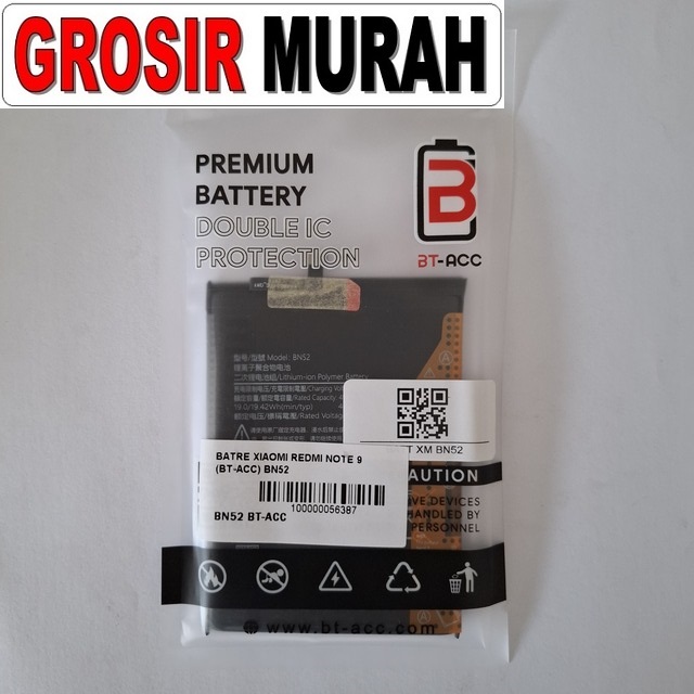 Batre Xiaomi Redmi Note 9 (bt-acc) Bn52
