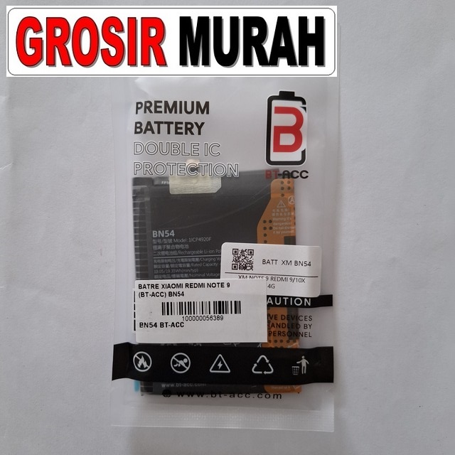 Batre Xiaomi Redmi Note 9 (bt-acc) Bn54