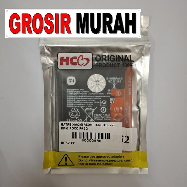 Batre Xiaomi Redmi Turbo 3 (vv) Bp52 Poco F6 5g