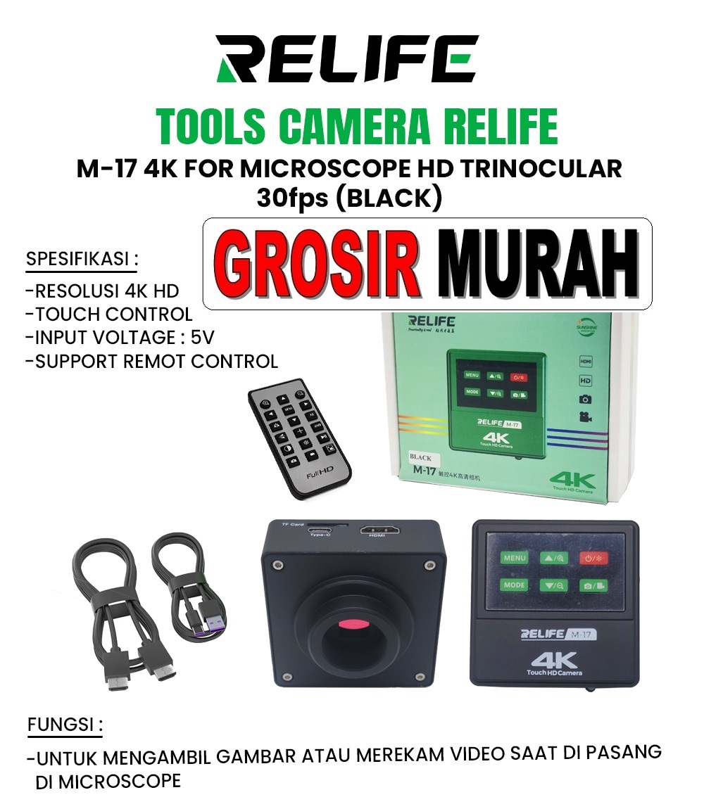 Tool Camera Relife m-17 4k for Microscope Hd Trinocular 30fps Black