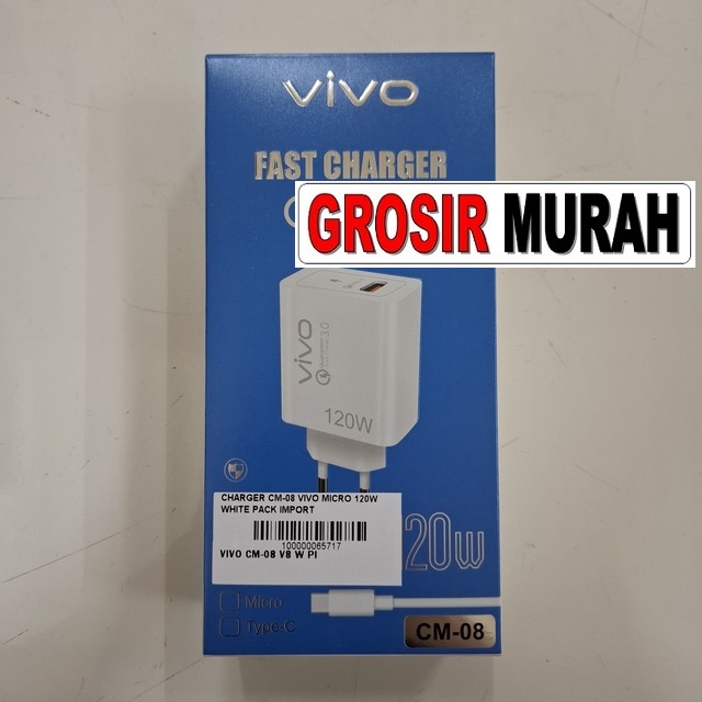 Charger Cm-08 Vivo Micro 120w White Pack Import