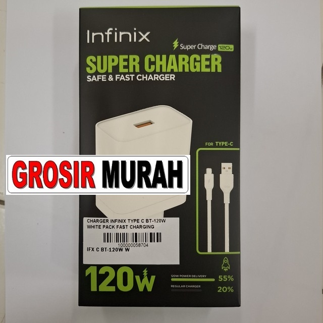 Charger Infinix Type C Bt-120w White Pack Fast Charging