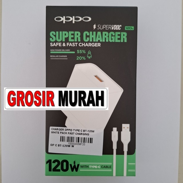 Charger Oppo Type C Bt-120w White Pack Fast Charging