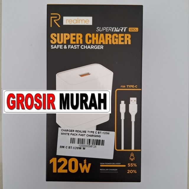 Charger Realme Type C Bt-120w White Pack Fast Charging