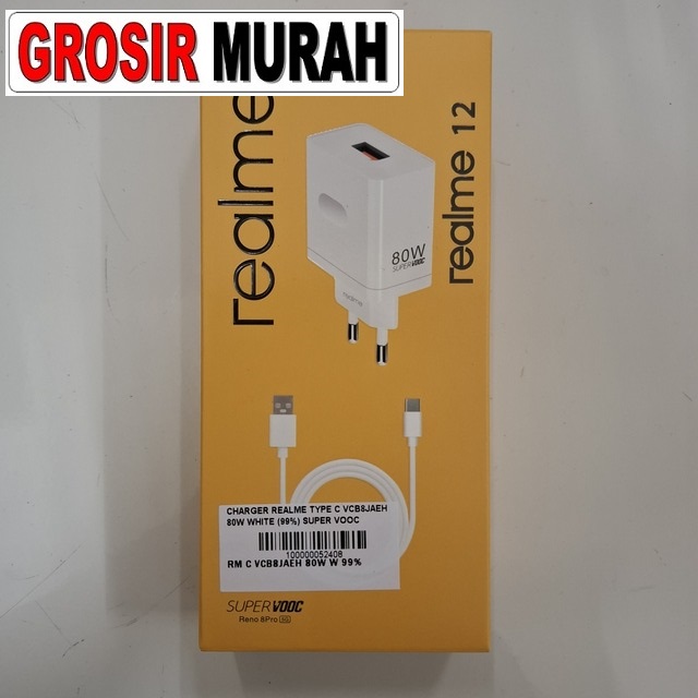 Charger Realme Type C Vcb8jaeh 80w White (99%) Super Vooc