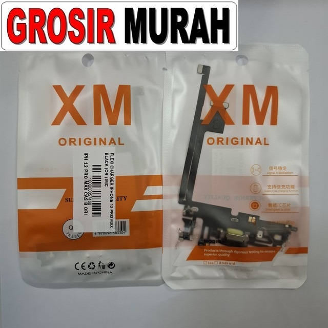 Flexi Charger Iphone 12 Pro Max Black (ori) Mic
