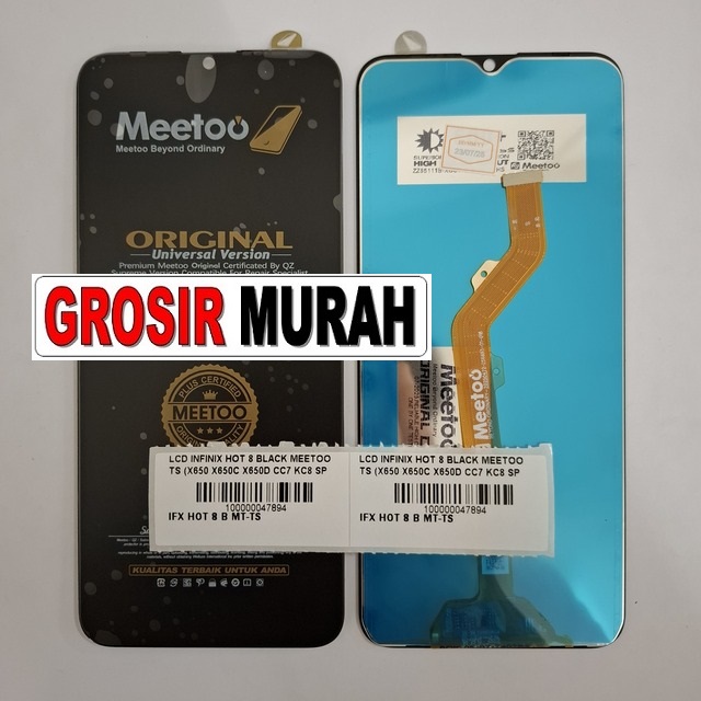 Lcd Infinix Hot 8 Black Meetoo Ts (x650 X650c X650d Cc7 Kc8 Spark 4 Camon 12)