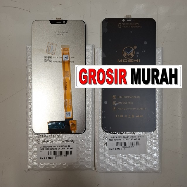 Lcd Realme 2 Black Moshi Ts (a3s 1803 Realme C1 Oppo A5 Ax5 A12e)