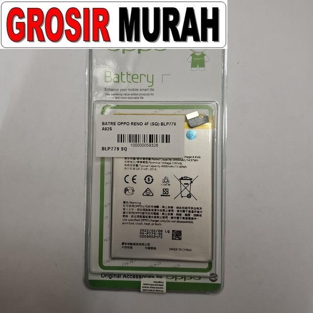 Batre Oppo Reno 4f (sq) Blp779 A92s