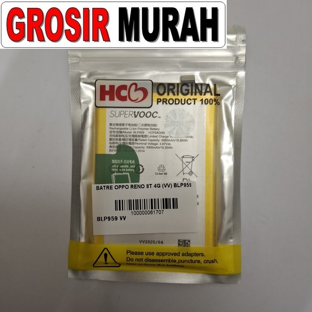 Batre Oppo Reno 8t 4g (vv) Blp959