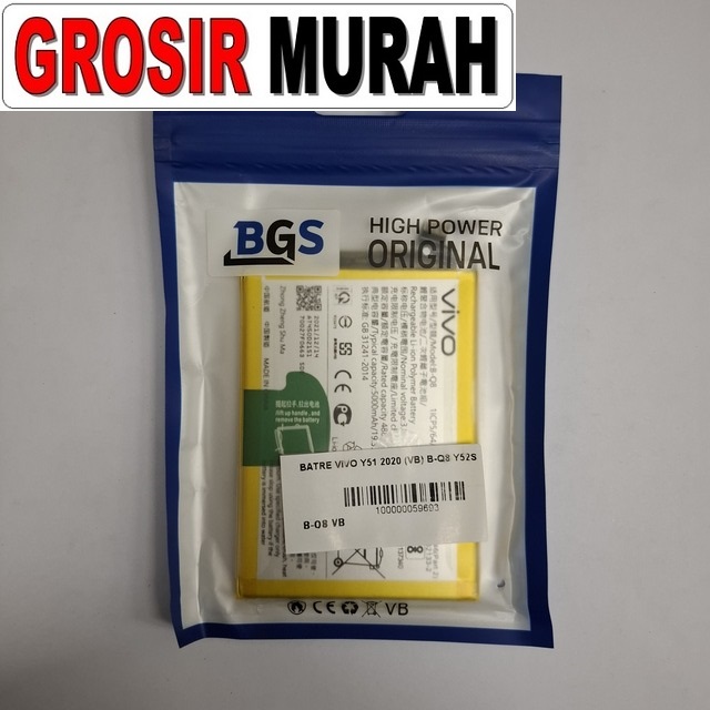 Batre Vivo Y51 2020 (vb) B-q8 Y52s