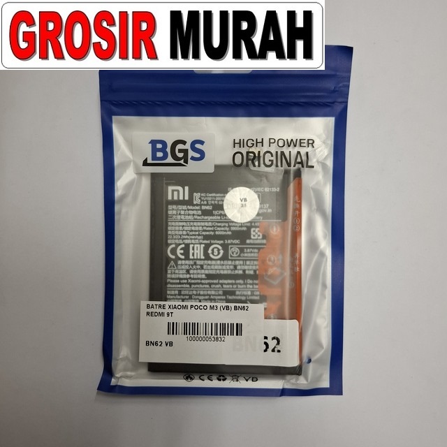 Batre Xiaomi Poco M3 BN62 VB Redmi 9T