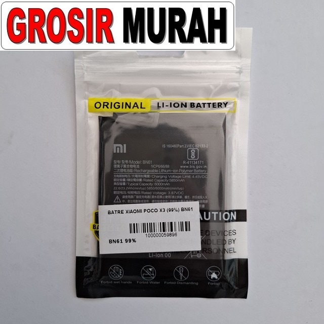 Batre Xiaomi Poco X3 (99%) Bn61