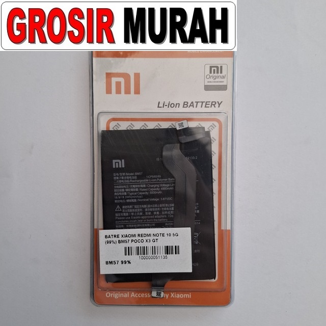 Batre Xiaomi Redmi Note 10 5g (99%) Bm57 Poco X3 Gt