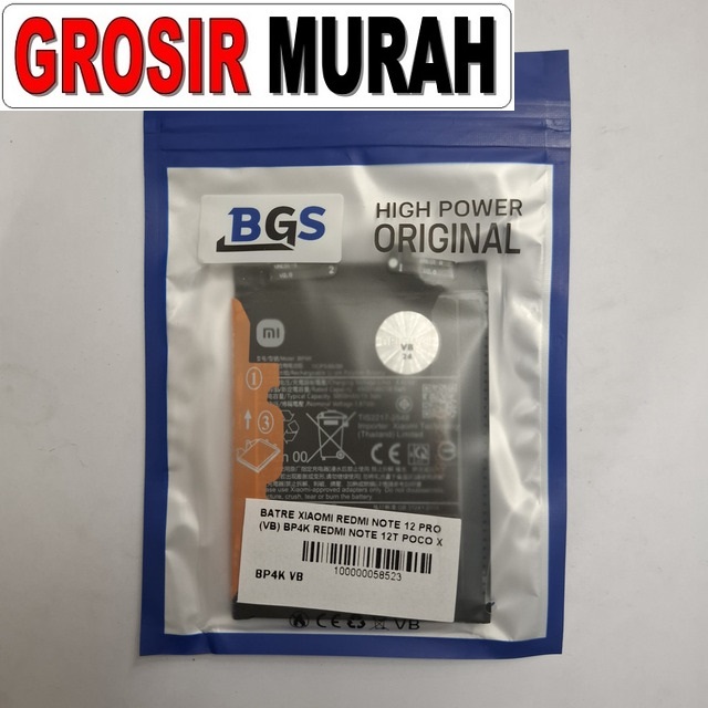 Batre Xiaomi Redmi Note 12 Pro (vb) Bp4k Redmi Note 12t Poco X5 Pro