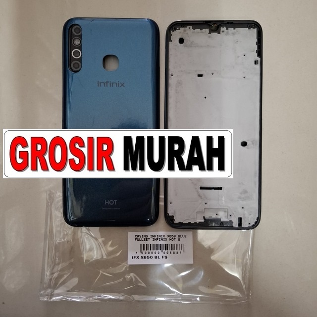 Casing Infinix X650 Blue Fullset Infinix Hot 8