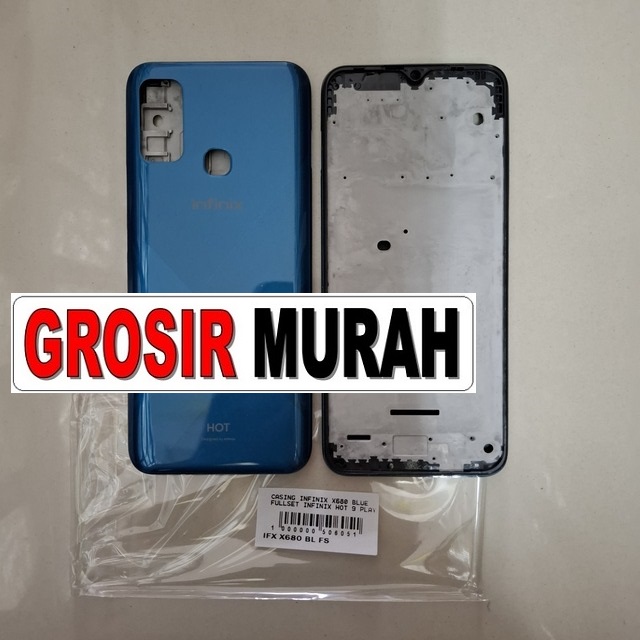 Casing Infinix X680 Blue Fullset Infinix Hot 9 Play