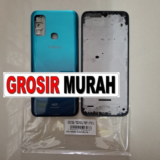 Casing Infinix X680 Green Fullset Infinix Hot 9 Play
