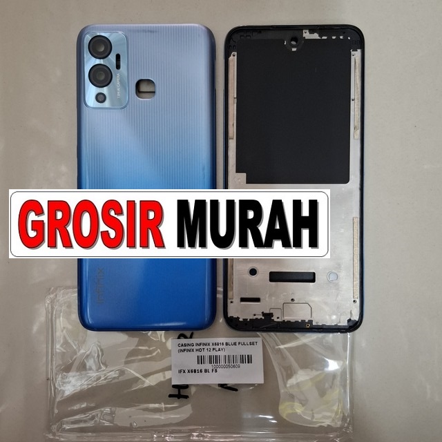 Casing Infinix X6816 Blue Fullset (infinix Hot 12 Play)