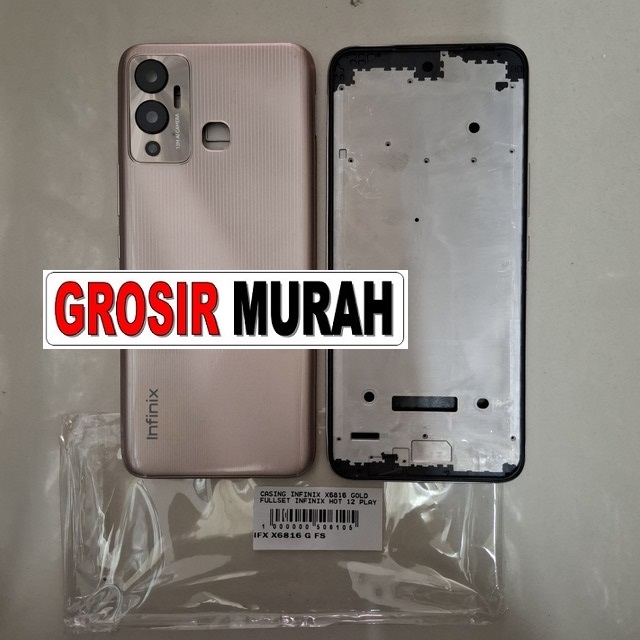 Casing Infinix X6816 Gold Fullset Infinix Hot 12 Play