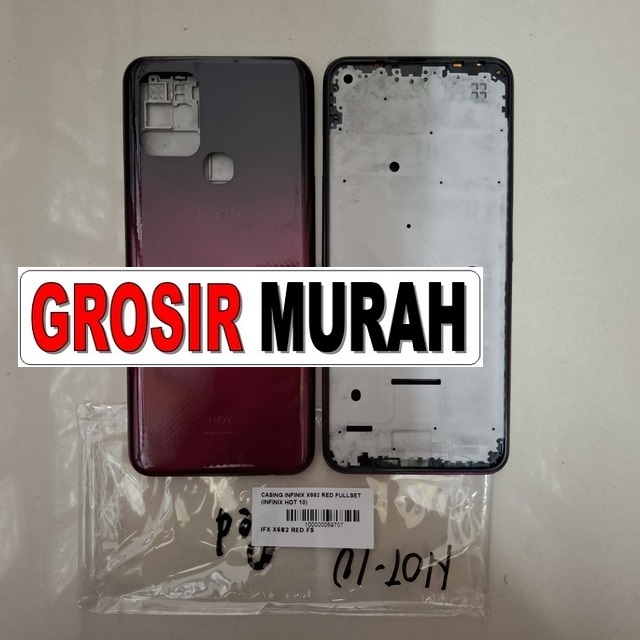 Casing Infinix X682 Red Fullset (infinix Hot 10)