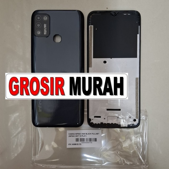 Casing Infinix X688 Black Fullset (infinix Hot 10 Play)