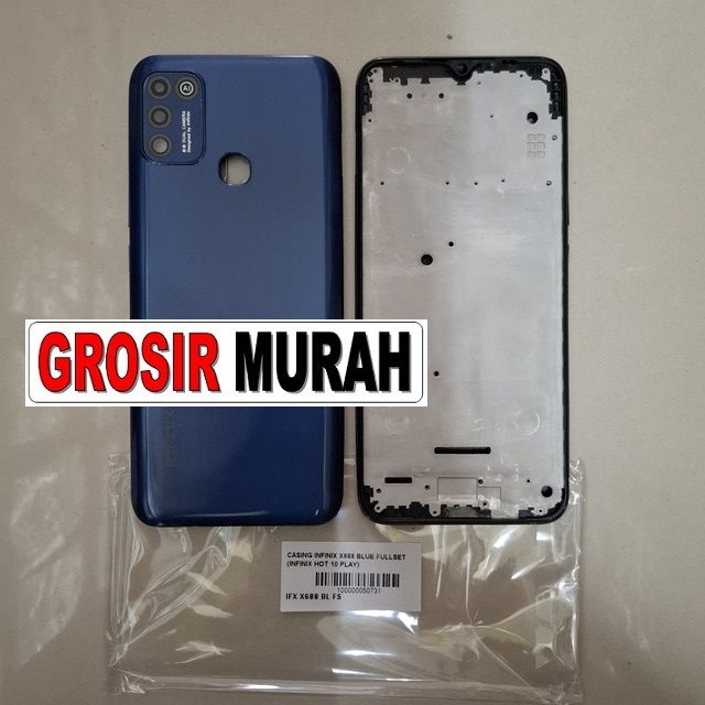 Casing Infinix X688 Blue Fullset (infinix Hot 10 Play)