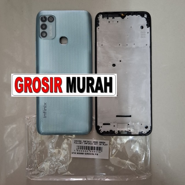 Casing Infinix X688 Green Fullset Infinix Hot 10 Play