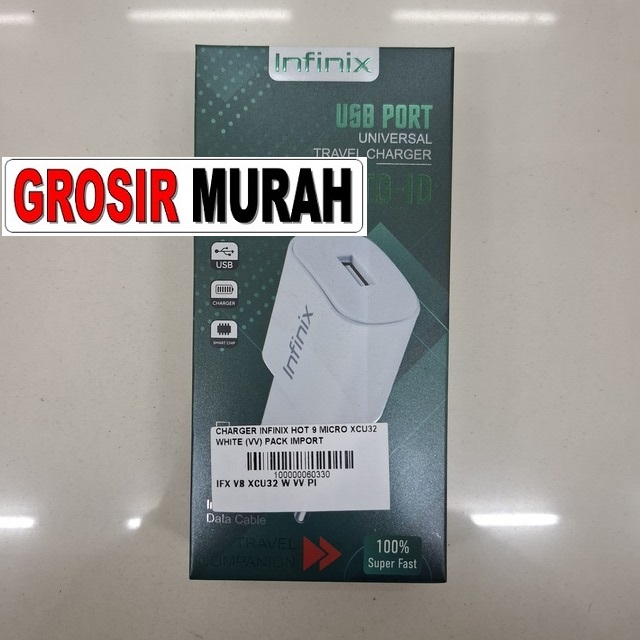 Charger Infinix Hot 9 Micro Xcu32 White (Vv) Pack Import