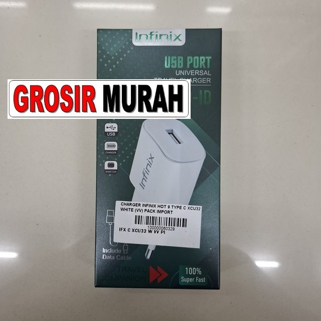 Charger Infinix Hot 9 Type C Xcu32 White (Vv) Pack Import