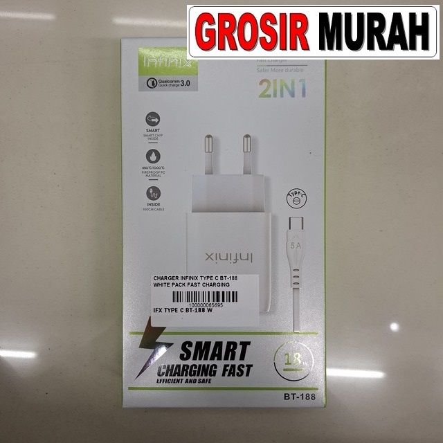 Charger Infinix Type C Bt-188 White Pack Fast Charging